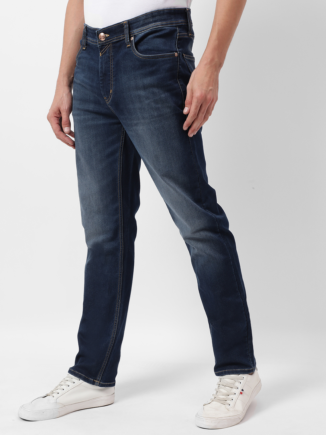 Numero Uno Men Solid Dark Blue Jeans